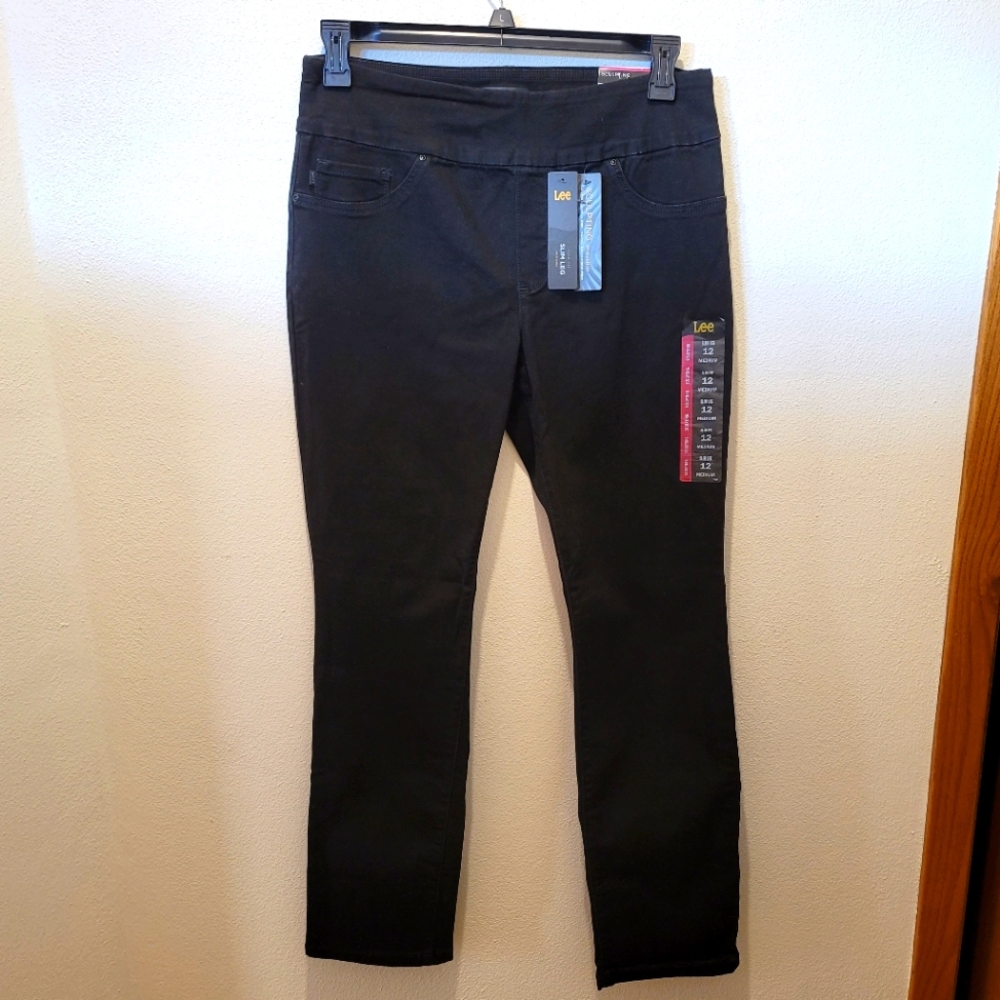 Lee Brand, Women's Slim Fit Mid Rise Jeans, Black, Size 12, NWT